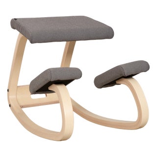 Variable Kneeling Chair in Ash and Grey Fabric by Peter Opsvik for Varier For Sale