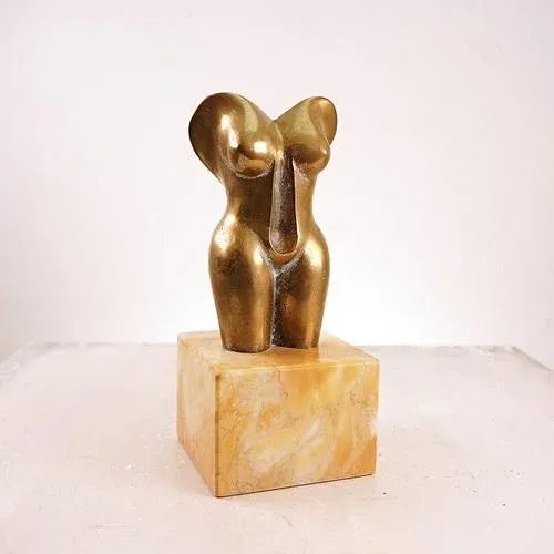 Vintage Bronze Artistic Woman's Bust with Marble Base For Sale - Image 6 of 6