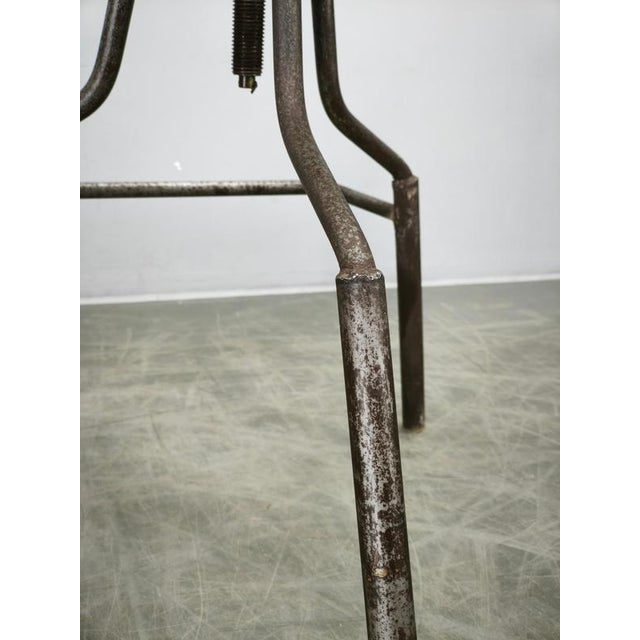 Industrial Height-Adjustable Swivel Workshop Chair, Former Czechoslovakia, 1940s For Sale - Image 6 of 16
