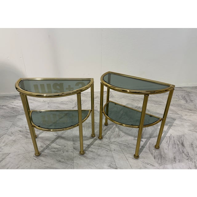 Elegant and versatile, this set of Italian modular side tables from the 1970s showcases the refined glamour of the era....