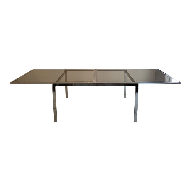 Vintage Design Institute of America (d.i.a) Expandable Chrome and Glass Dining Table, 1994 For Sale