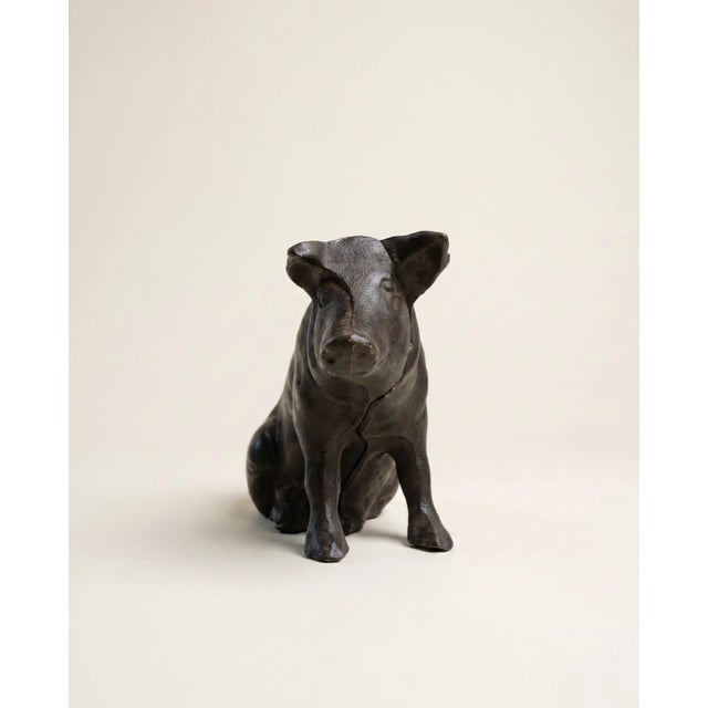 Traditional Vintage Cast Iron Pig Coin Bank Doorstop Sculpture For Sale - Image 3 of 4
