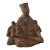 Circa 1880 Chinese Earthenware Clay Musician Playing Guqin Figure Folk Sculpture (Qing Dynasty) For Sale