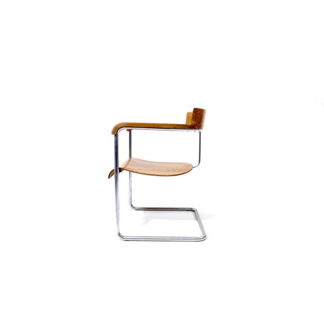 Brown Vintage Czech Bauhaus H-128 Armchair by Jindrich Halabala for Up Závody, 1931 For Sale - Image 8 of 18