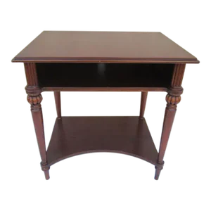 1970s Bombay Solid Wood Side End Table Mahogany Carved Leg Details