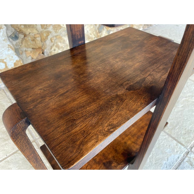 Art Deco Walnut Three-Tiered Side Table, 1938 For Sale - Image 11 of 18