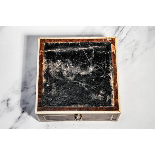 Extraordinary Antique English Burl Wood Cigar Box Sterling Silver Fittings Luxury Home Decor Tobacciana For Sale - Image 18 of 18