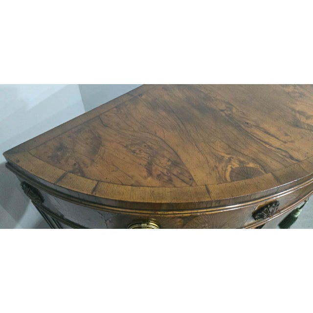 Antique Demi Lune Sideboard in Yew Wood, 1910 For Sale - Image 18 of 18