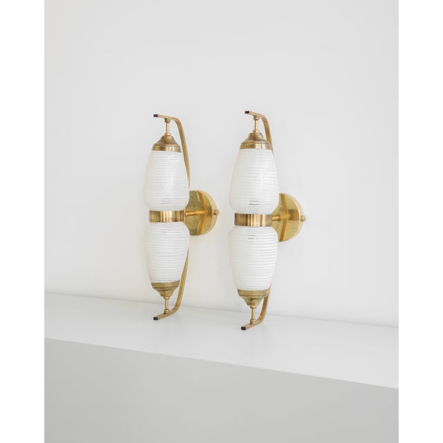 Metal Brass Wall Lamps, France, 1960s, Set of 2 For Sale - Image 7 of 10