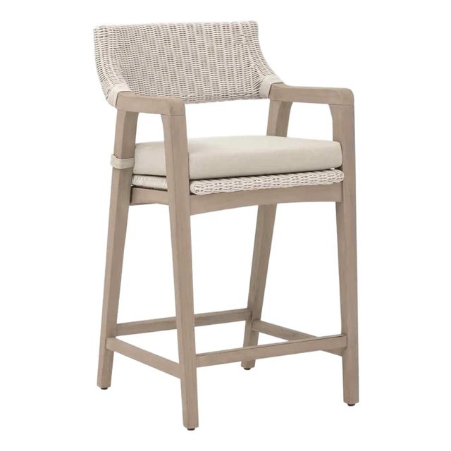 Lucia Olefin Fabric Outdoor Counter Stool by Essentials for Living For Sale