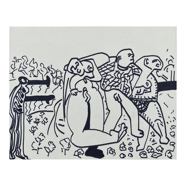 1970s Larry Connatser Outsider Nude Drawing For Sale