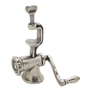 Vintage Italian Handmade Silver Tomato Milling Machine for Tables Dollhouse Miniature For Sale