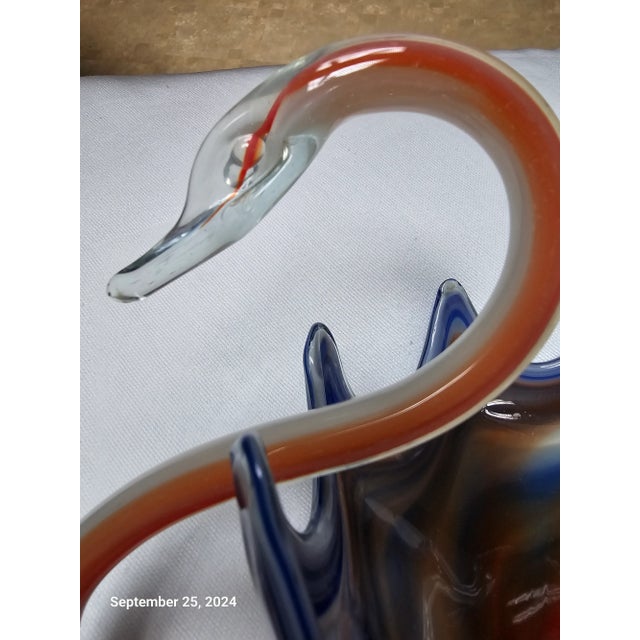 ✨ Large Murano Venini Styled Art Glass Swan Centerpiece Bowl/Vase c.1950 ✨ This amazing piece was gifted to my...