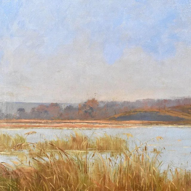 Louis-René Boulanger, River Landscape with Village, 19th Century, Oil on Canvas, Framed For Sale - Image 8 of 11