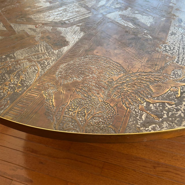 1960s 1960s Philip and Kelvin LaVerne Mid Century Modern Chan Coffee Table, Bronze For Sale - Image 5 of 15