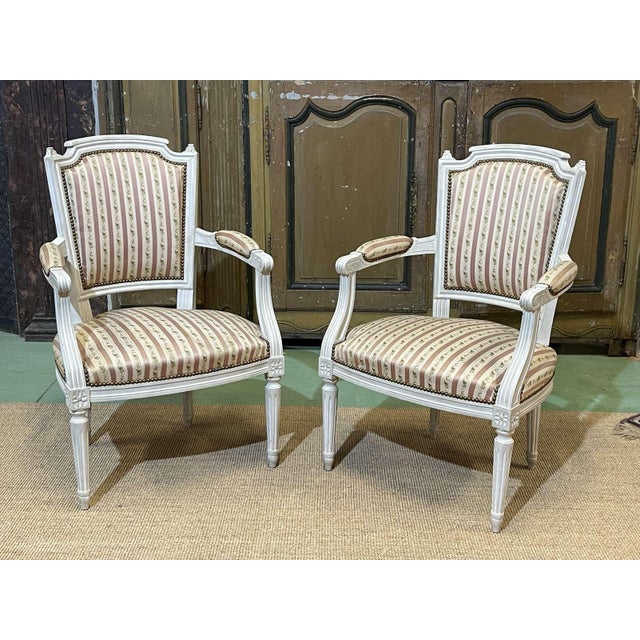 Louis XVI Armchairs in Beech, 1970s, Set of 2 For Sale - Image 14 of 14