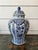 Vintage Large Delft Ginger Jar Vase Blue & White Floral Royal Sphinx Lidded Urn For Sale In Dallas - Image 6 of 18