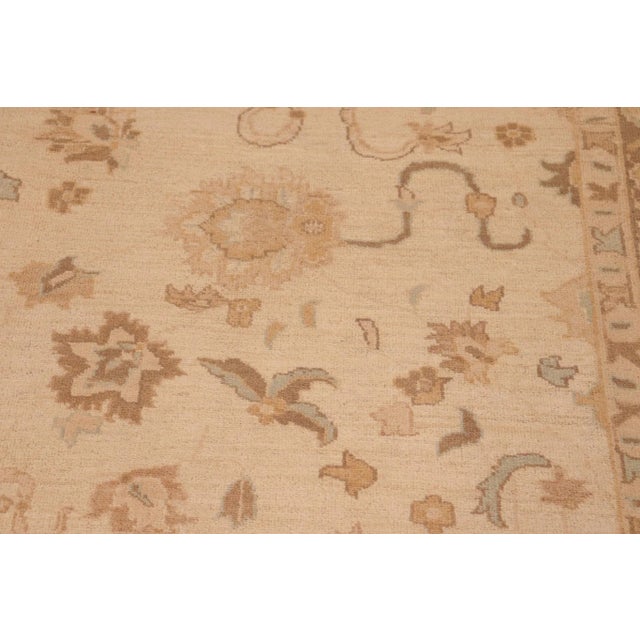 1990s Classic Ziegler Beige Brown Hand-Knotted Wool Rug - 8'0'' X 9'9'' For Sale - Image 5 of 8