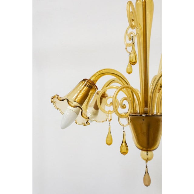 Venetian Murano Blown Glass Chandelier For Sale - Image 3 of 16