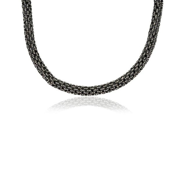 Gemstone 49.9 CTW Sterling Silver Midnight Blue Sapphire Statement Necklace For Sale - Image 7 of 11