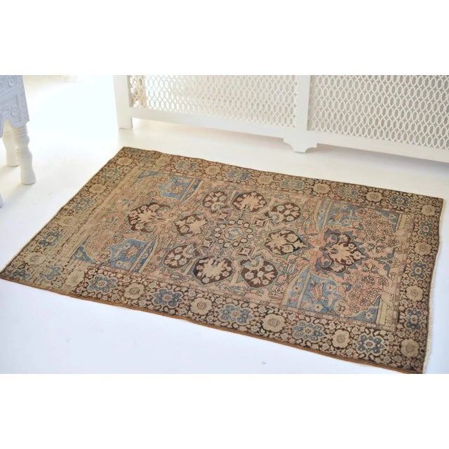 Name: Kay Size: 3.3 x 4.8 Age: Antique Pile: Low About: What a dynamite piece - so finely woven, so soft and subtle- yet...