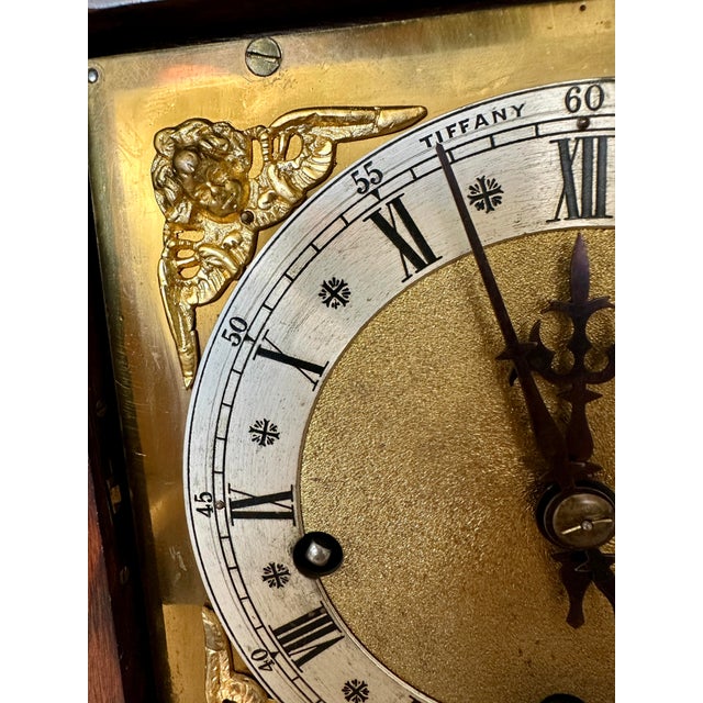 Antique Tiffany & Co. Architectural Oak Bracket Clock | English Case, German 5-Gong Movement | Circa 1900 For Sale - Image 10 of 18