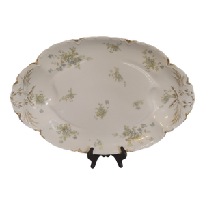 1920s Haviland & Co. Limoges France Oval Double Well Meat Platter