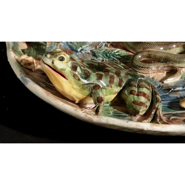 Longchamp's Wild Majolica Menagerie: French Majolica Palissy Dish Maker: Longchamp Pottery, France Date: Circa 1880...