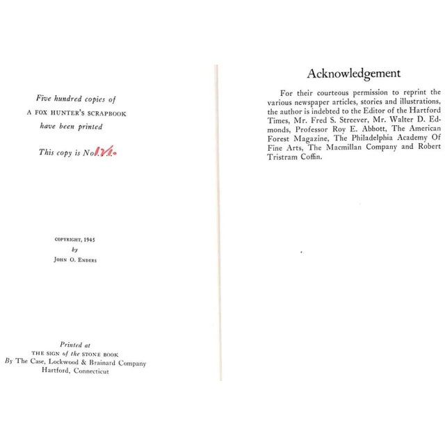 1940s "A Fox Hunter's Scrapbook" 1945 Enders, John O. For Sale - Image 5 of 12