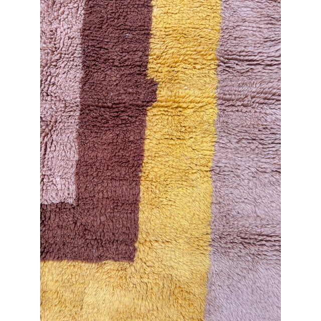 Brown Modern Colorful Moroccan Wool Rug For Sale - Image 8 of 9