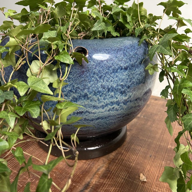 ​Japanese Glazed Ceramic Plant Stand, 1960s For Sale - Image 9 of 18