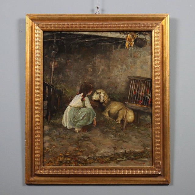 Cesare Laurenti, Rural Scene, Oil on Canvas, Framed For Sale - Image 12 of 12
