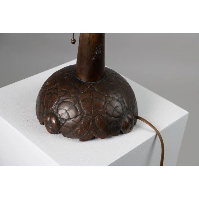 Swedish Art Nouveau Copper Table Lamp For Sale - Image 5 of 6