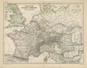 Antique Map of Western Europe by H. Kiepert, 1870