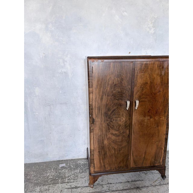 Art Deco Walnut Compact Wardrobe, 1930s For Sale - Image 6 of 10