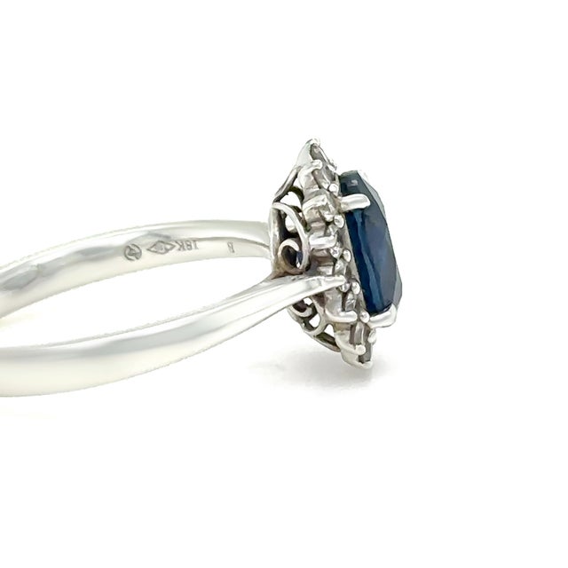 Cerrone 18ct White Gold Sapphire & Diamond Ring 2.22ct 3.8g, Size 6 For Sale - Image 4 of 7