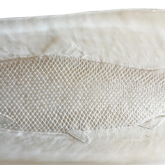 Transparent Mid 20th Century French Art Glass Fish Platter, Sculptural Molded With Textured Relief For Sale - Image 8 of 8