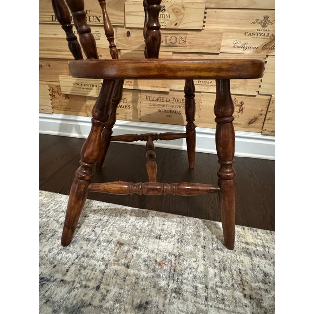 Wood Mid Century Captain's Chair, Pub or Saloon Style Chair For Sale - Image 7 of 9