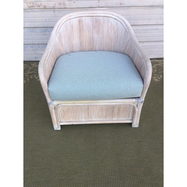 1970s Vintage Split Reed Henry Link Cushioned Chair For Sale - Image 9 of 9
