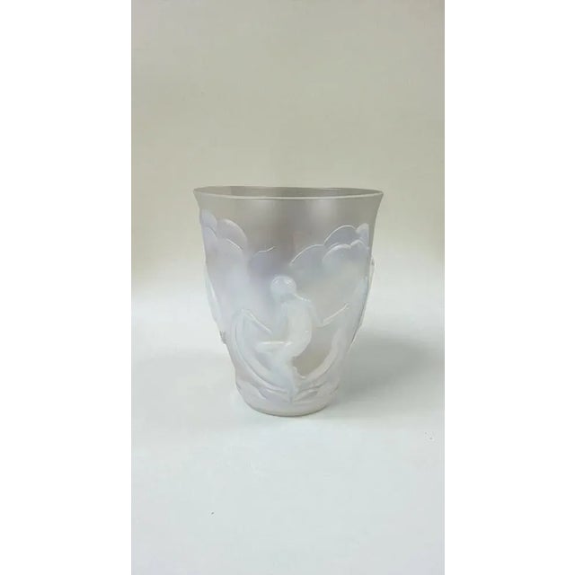 Glass Art Deco Vase by Verlys France, 1930s For Sale - Image 7 of 11
