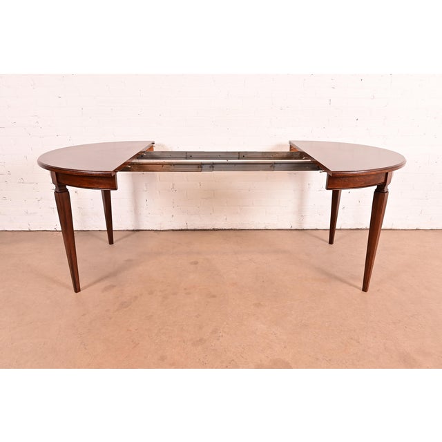 Henredon Style French Regency Louis XVI Walnut Extension Dining Table, Newly Refinished For Sale In South Bend - Image 6 of 14