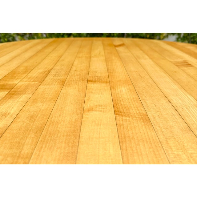 Florence Knoll Restored 1970s Solid Maple Butcher Block Dining Table on Pedestal Base For Sale - Image 4 of 8