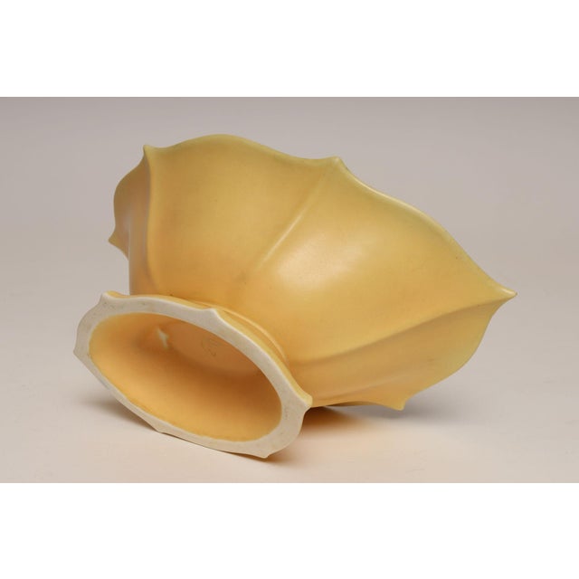 Goldenrod Art Deco Matte Yellow and Glossy Blue Ceramic Console Bowl by Cowan Pottery For Sale - Image 8 of 14