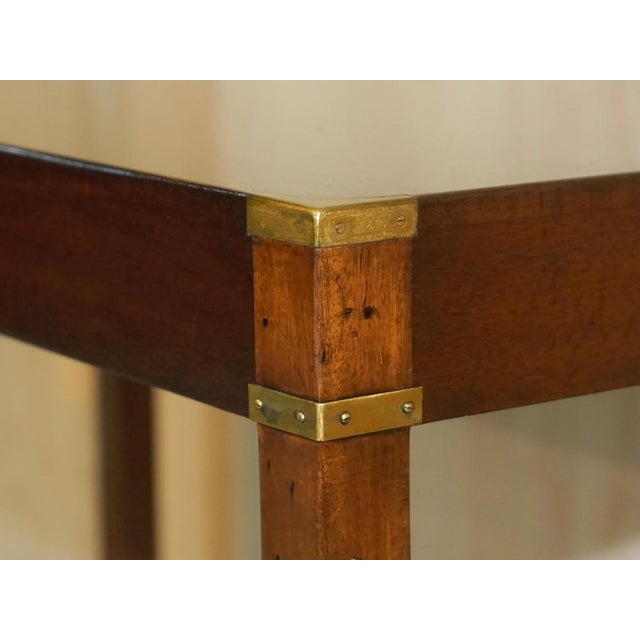Fine Hardwood Kennedy Military Campaign Writing Table from Harrods London For Sale - Image 11 of 18