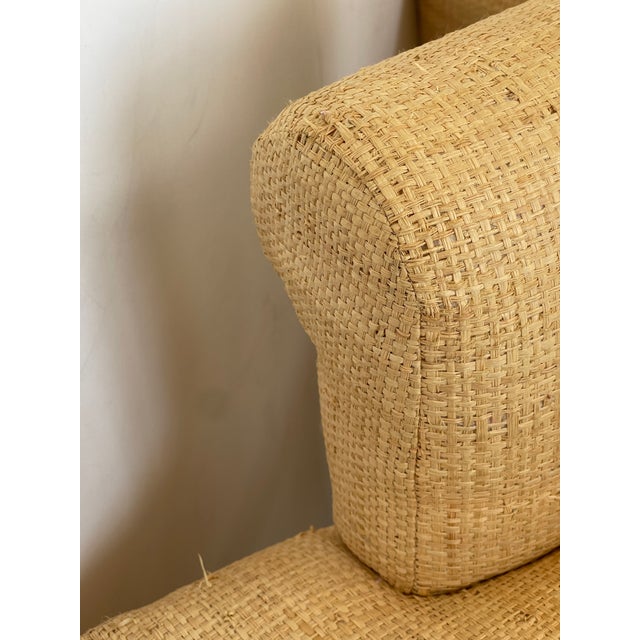 Pair Vintage Natural Raffia Armchairs, 1980s For Sale - Image 15 of 18