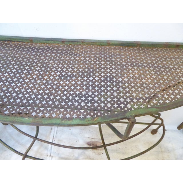 Vintage Iron Garden Console For Sale - Image 4 of 5