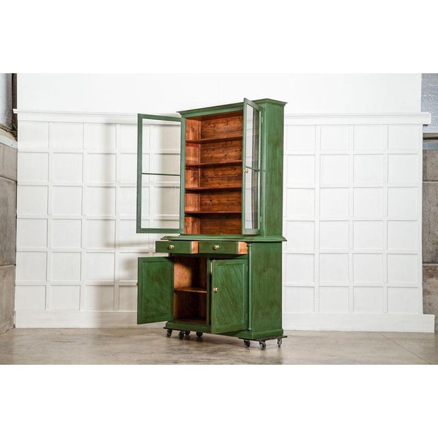 Antique English Painted Pine Glazed Dresser, 1870 For Sale - Image 6 of 18