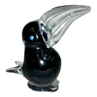 Vintage Murano Style Hand Blown Toucan Bird Figurine For Sale