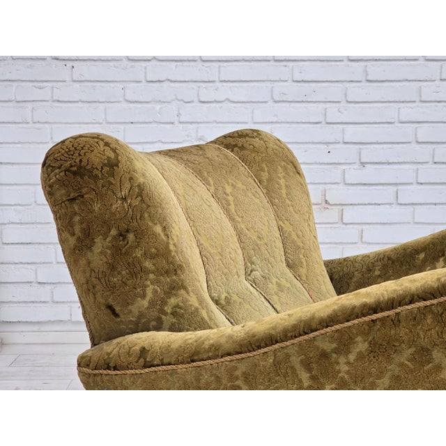 Mid-Century Modern Danish Relax Chair in Furniture Velour and Oak Wood, 1950s For Sale - Image 3 of 18