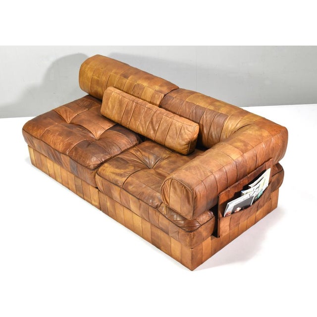 DS-88 Sectional Sofa or Daybed in Cognac Tan Leather from De Sede, Switzerland, 1970s, Set of 8 For Sale - Image 3 of 18